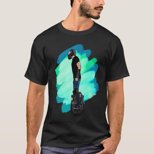 Electric Unicycle Stunt Biker T-shirt (Voorkant)