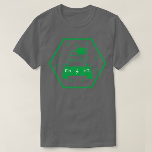 electric vehicle car green flash plug t-shirt (Design voorkant)