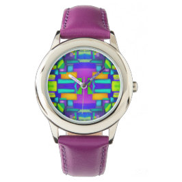 Electric Vibes Dreams Stylish Vintage Abstract Art Horloge