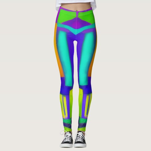 Electric Vibes droomt van stijlvolle  Abstracte ku Leggings (Voorkant)