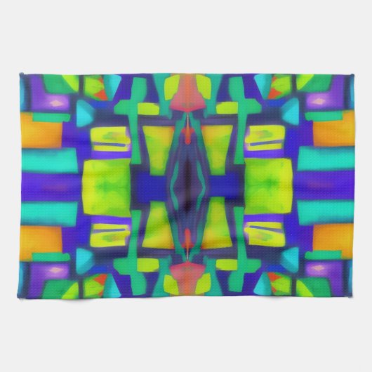 Electric Vibes droomt van stijlvolle Abstracte ku Theedoek (Horizontaal)