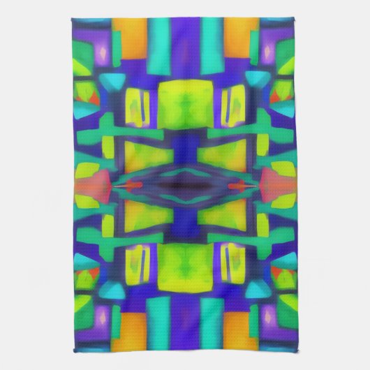 Electric Vibes droomt van stijlvolle Abstracte ku Theedoek (Verticaal)