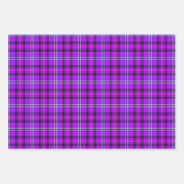 Electric Violet and Fuchsia Plaid Purple Inpakpapier Vel