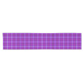 Electric Violet and Fuchsia Plaid Purple Pink Korte Tafelloper (Horizontaal)