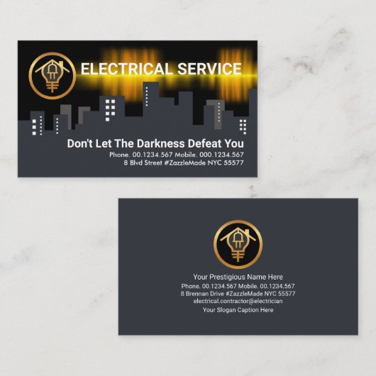 Electric Wave Powers Building Silhouette Visitekaartje (Voorkant / Achterkant)