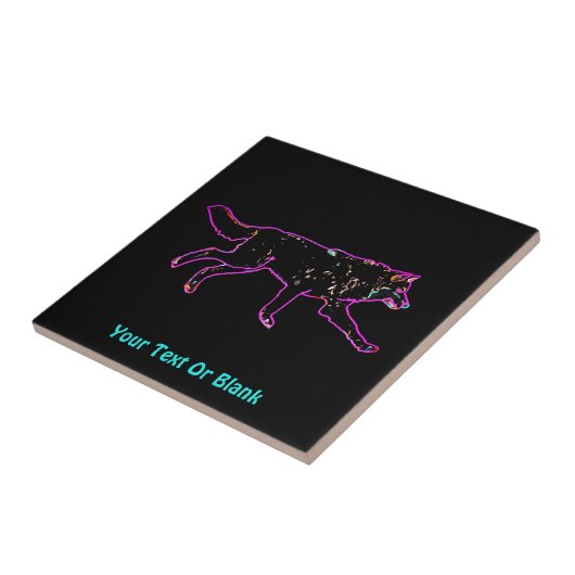 Electric Wolf Tegeltje (Zijkant)