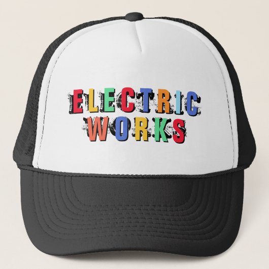 Electric Works™ Verkeerde Trucker Hoed Pet (Voorkant)