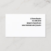 Electric Zap Home Reparaties Blauw Visitekaartje (Achterkant)