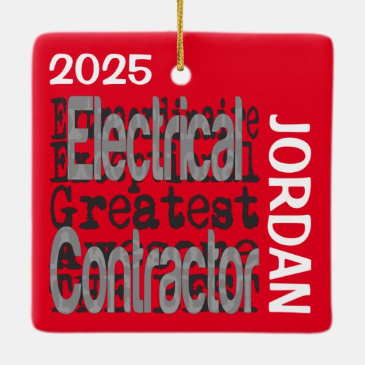 Electrical Contractor Extraordinaire CUSTOM Keramisch Ornament (Achterkant)