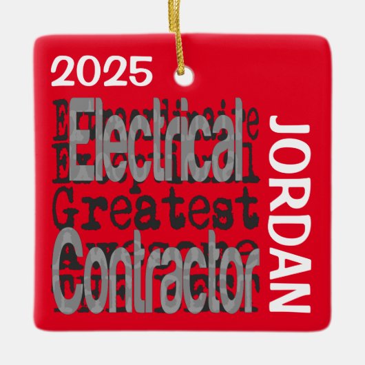 Electrical Contractor Extraordinaire CUSTOM Keramisch Ornament (Voorkant)