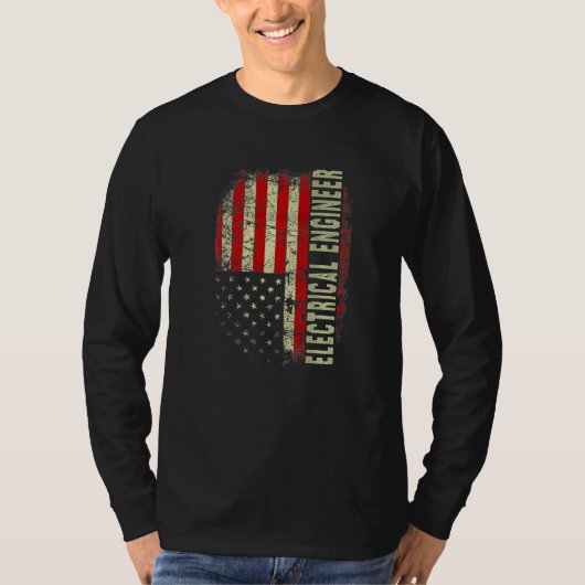 Electrical Engineer 4th July US Flag Patriotic Eng T-shirt (Voorkant)