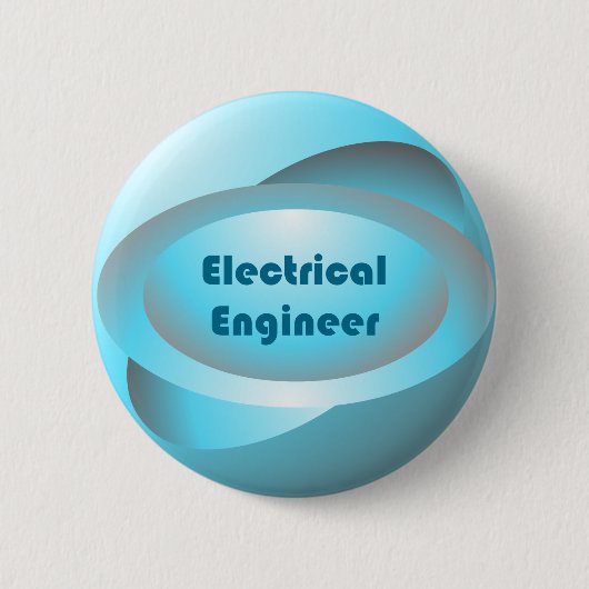Electrical Engineer Blue Ronde Button 5,7 Cm (Voorkant)