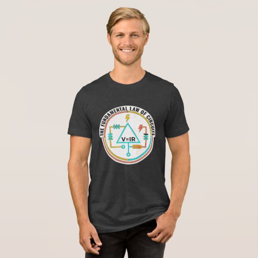 Electrical Engineer, Fundamental Law of Circuits Tri-Blend Shirt (Voorkant volledig)