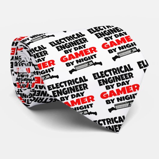 Electrical Engineer Loves Playing Video Games Stropdas (Opgerold)