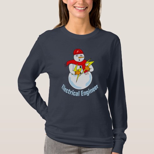 Electrical Engineer Snowman T-shirt (Voorkant)
