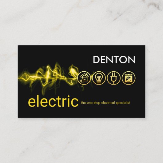Electrical Lightning Powers Electric Icons Visitekaartje (Voorkant)