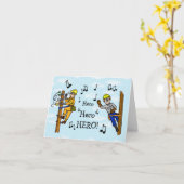 Electrical Lineman Unsung Hero Wenskaart Kaart (Gele Bloem)