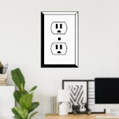 Electrical Outlet or Nerd Art Poster (Thuiskantoor)