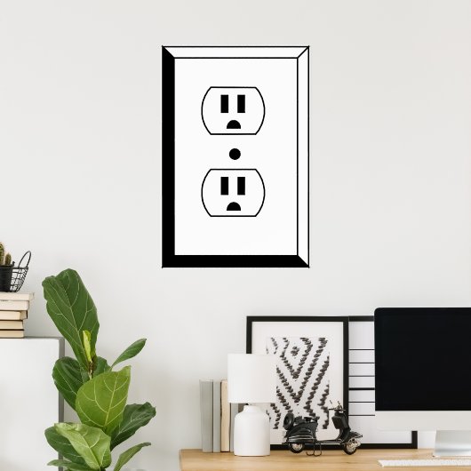 Electrical Outlet or Nerd Art Poster (Thuiskantoor)