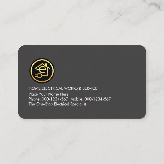 Electrical Power Plug Supply Line Visitekaartje (Achterkant)