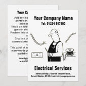Electrical Services Cartoon Design Kaart (Voorkant / Achterkant)