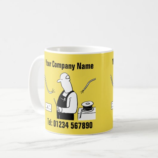 Electrical Services Cartoon Mok (Voorkant links)