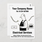 Electrical Services Cartoon om te personaliseren Briefkaart (Voorkant / Achterkant)