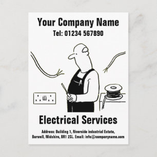Electrical Services Cartoon om te personaliseren Briefkaart