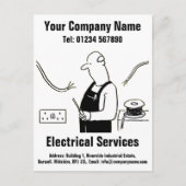 Electrical Services Cartoon om te personaliseren Briefkaart (Voorkant)