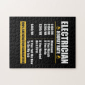 Electrice Hourly Rate Funny Lineman Dad Retro Legpuzzel (Horizontaal)