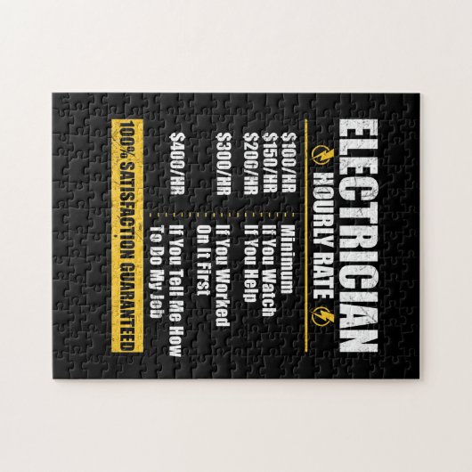 Electrice Hourly Rate Funny Lineman Dad Retro Legpuzzel (Horizontaal)