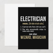 Electricia Noun Definition Funny Lineman Gifts Notitiekaartje (Voorkant / Achterkant)