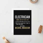 Electricia Noun Definition Funny Lineman Gifts Notitiekaartje (Voorkant / Achterkant in situ)