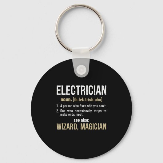 Electricia Noun Definition Funny Lineman Gifts Sleutelhanger (Voorkant)