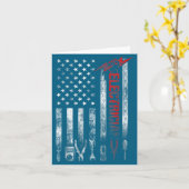 Electrician American Flag Funny Electricians Tools Kaart (Gele Bloem)