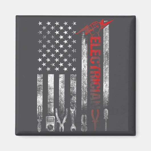 Electrician American Flag Funny Electricians Tools Magneet (Voorkant)