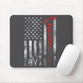 Electrician American Flag Funny Electricians Tools Muismat (Met muis)