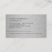 Electrician Black Silver Metallic Contractor Visitekaartje (Achterkant)