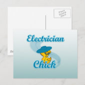 Electrician Chick #3 Briefkaart (Voorkant / Achterkant)