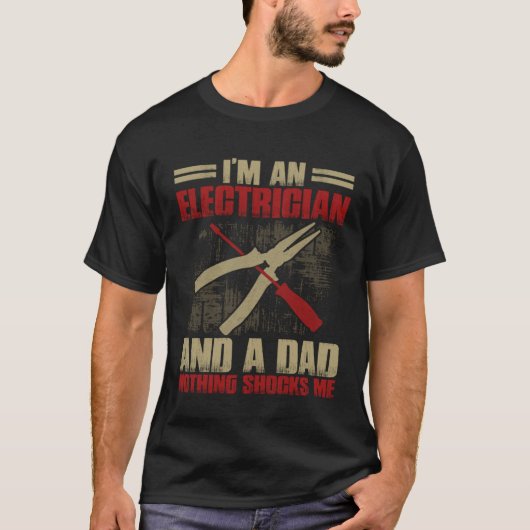 Electrician Dad   Electrician Father T-shirt (Voorkant)