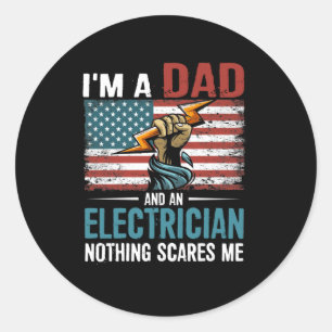 Electrician Dad Ronde Sticker
