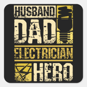 Electrician Dad Vierkante Sticker