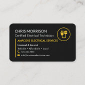 Electrician Electrical Branding Black Yellow Visitekaartje (Voorkant)