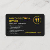 Electrician Electrical Branding Black Yellow Visitekaartje (Achterkant)