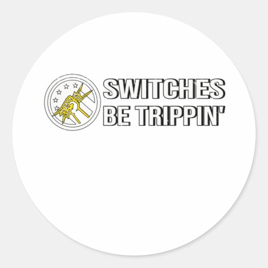 Electrician Flag Electronics Symbol Wordwitz Pun Ronde Sticker (Voorkant)