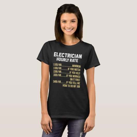 Electrician Hourly Rate Electrical Engineer Linema T-shirt (Voorkant volledig)