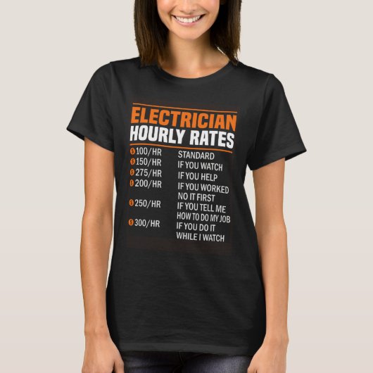 Electrician Hourly Rate Electrical Engineer Linema T-shirt (Voorkant)