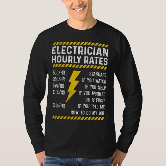 Electrician Hourly Rate Electrical Engineer Linema T-shirt (Voorkant)