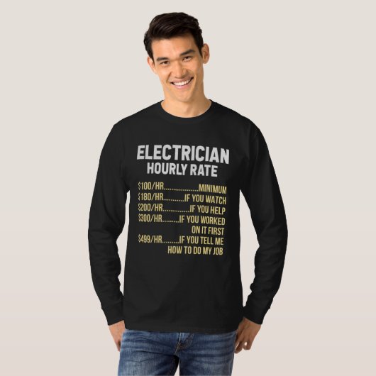 Electrician Hourly Rate Electrical Engineer Linema T-shirt (Voorkant volledig)