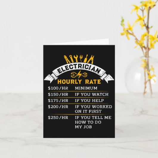 Electrician Hourly Rate For Handyman Humor Labor R Kaart (Gele Bloem)
